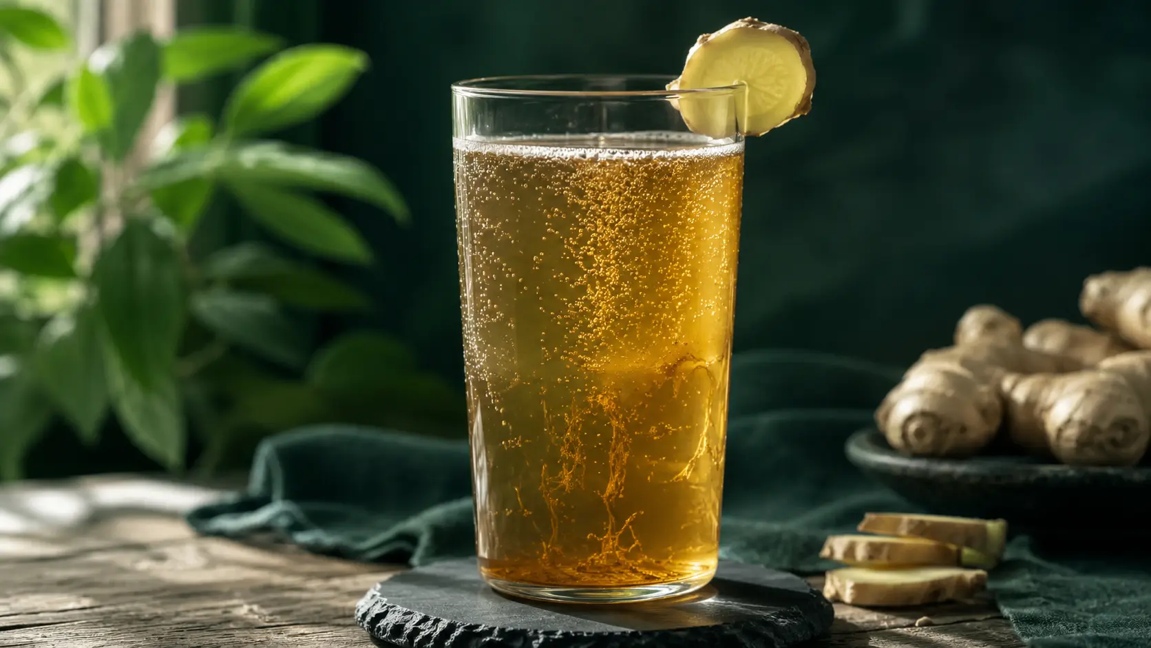 Authentic kombucha in a glass — natural carbonation and live cultures, KombuchaSG