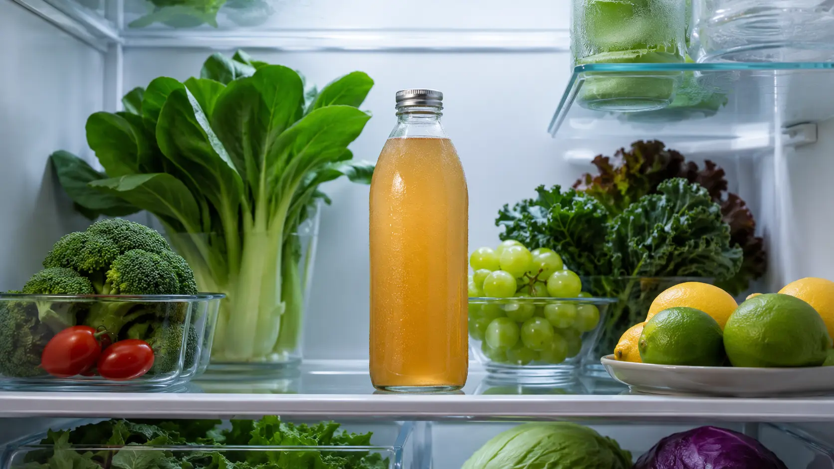 Kombucha stored correctly in refrigerator Singapore — prevent over-fermentation and bloating