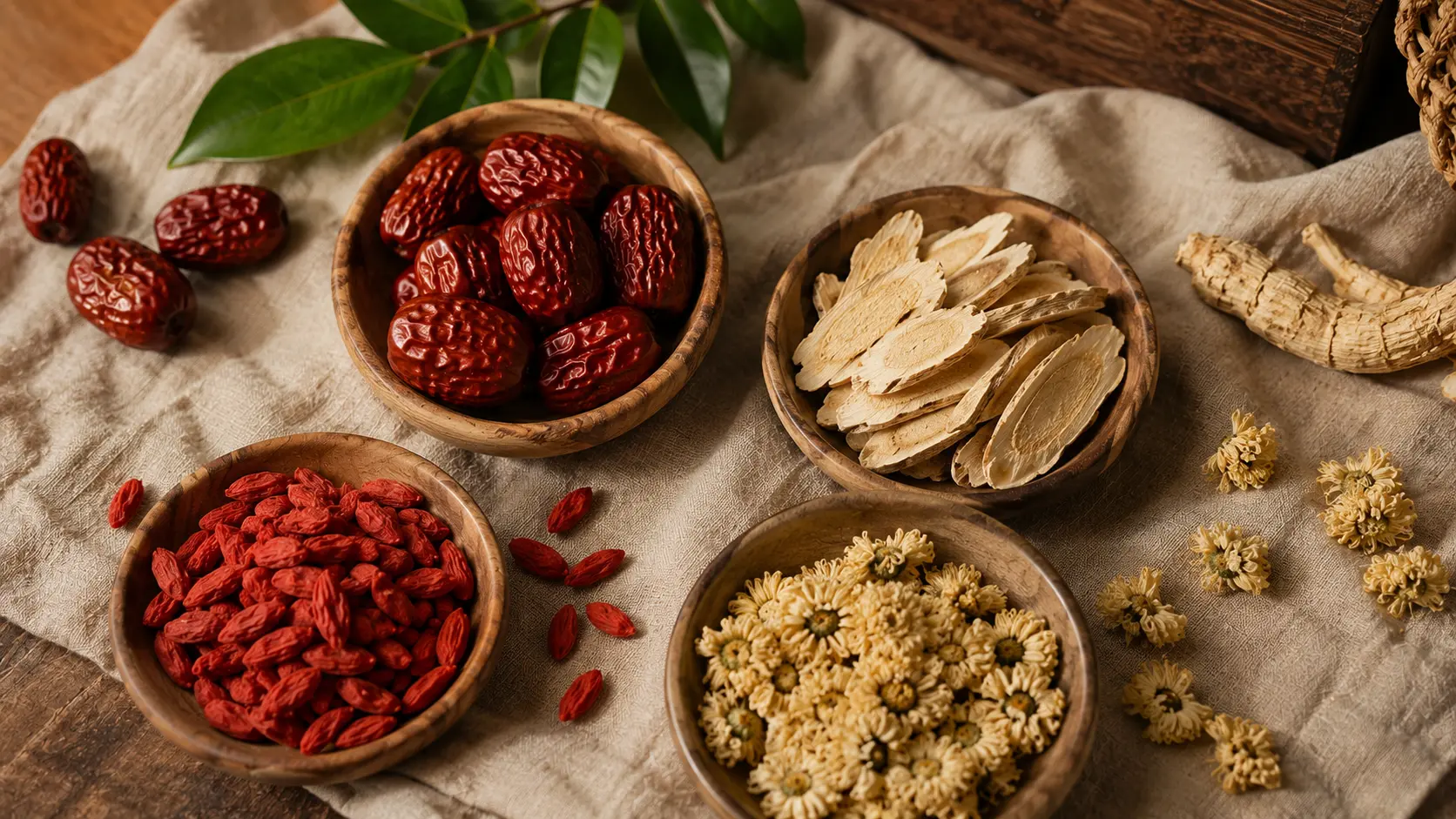 TCM ingredients red dates astragalus wolfberry chrysanthemum Singapore — traditional Chinese medicine herbs